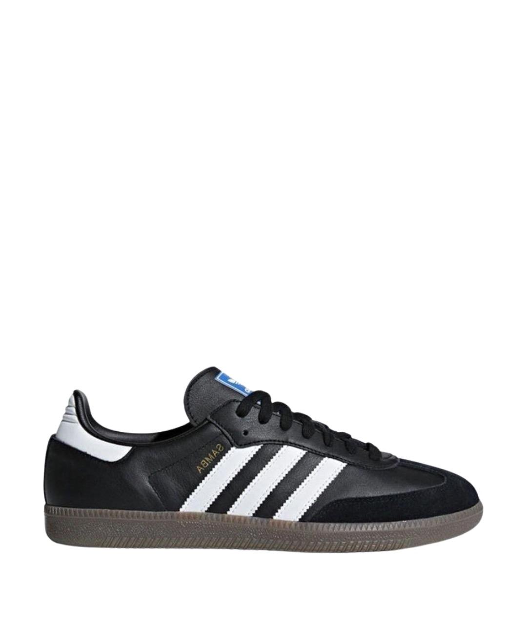 ADIDAS Черные кожаные кеды, фото 1