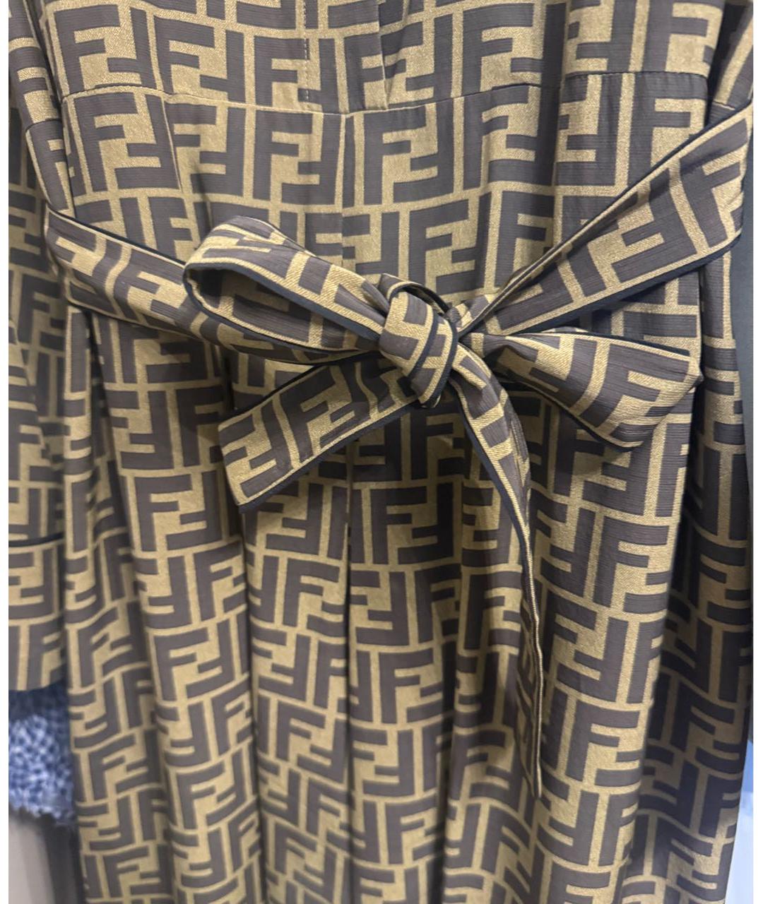FENDI Коричневый шелковый комбинезон, фото 4