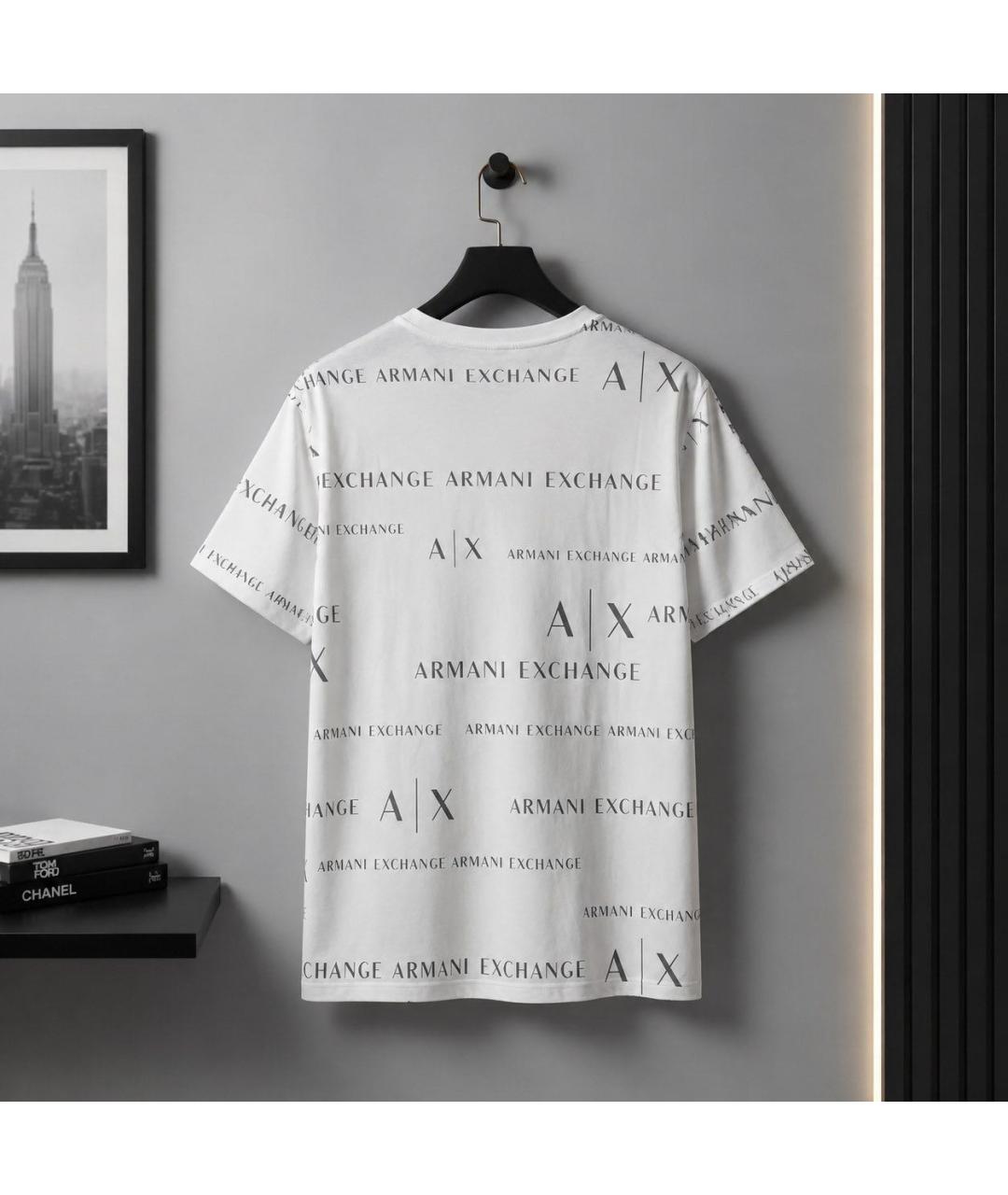 ARMANI EXCHANGE Белая хлопковая футболка, фото 3