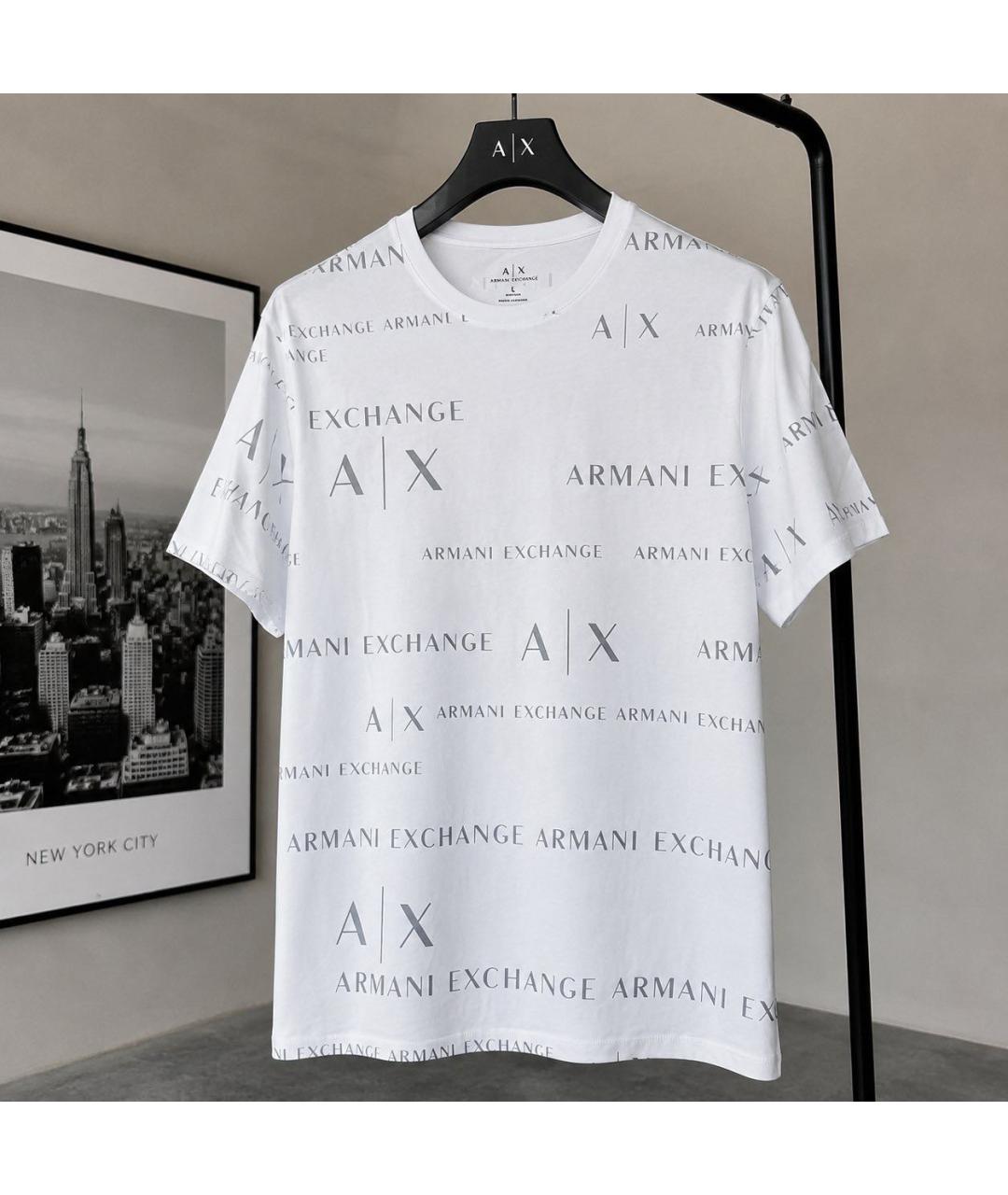 ARMANI EXCHANGE Белая хлопковая футболка, фото 7