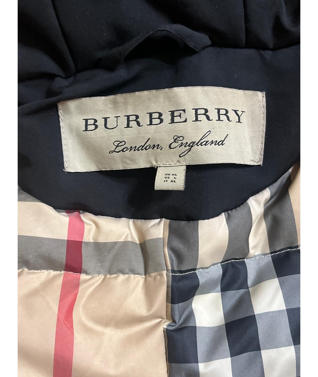 BURBERRY Черный нейлоновый пуховик, фото 3