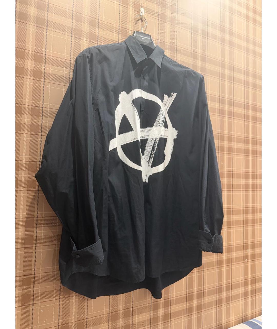 VETEMENTS Черная хлопко-полиэстеровая классическая рубашка, фото 4