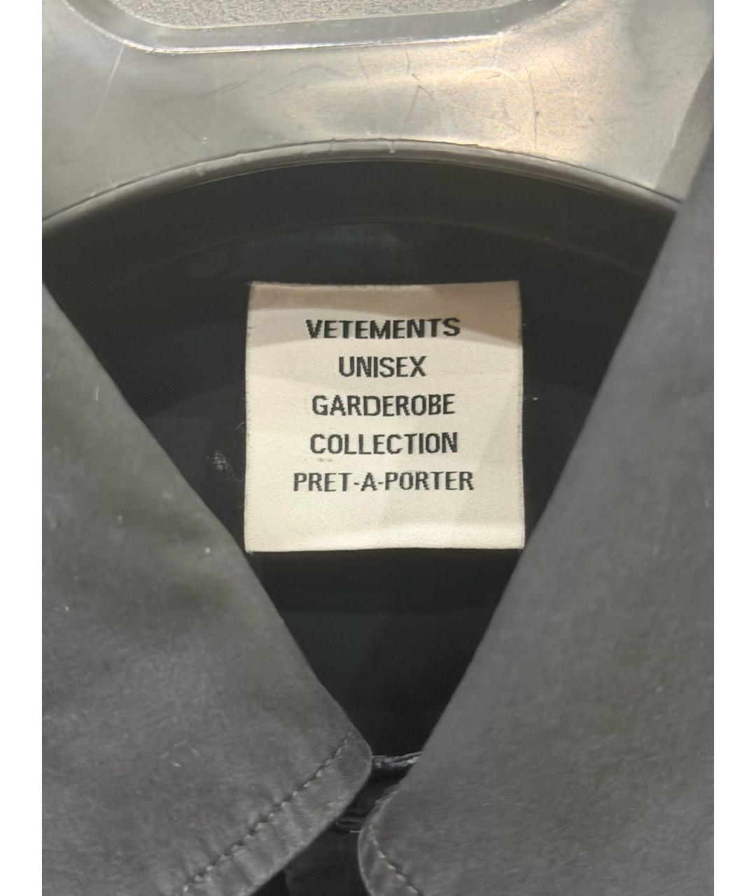 VETEMENTS Черная хлопко-полиэстеровая классическая рубашка, фото 7