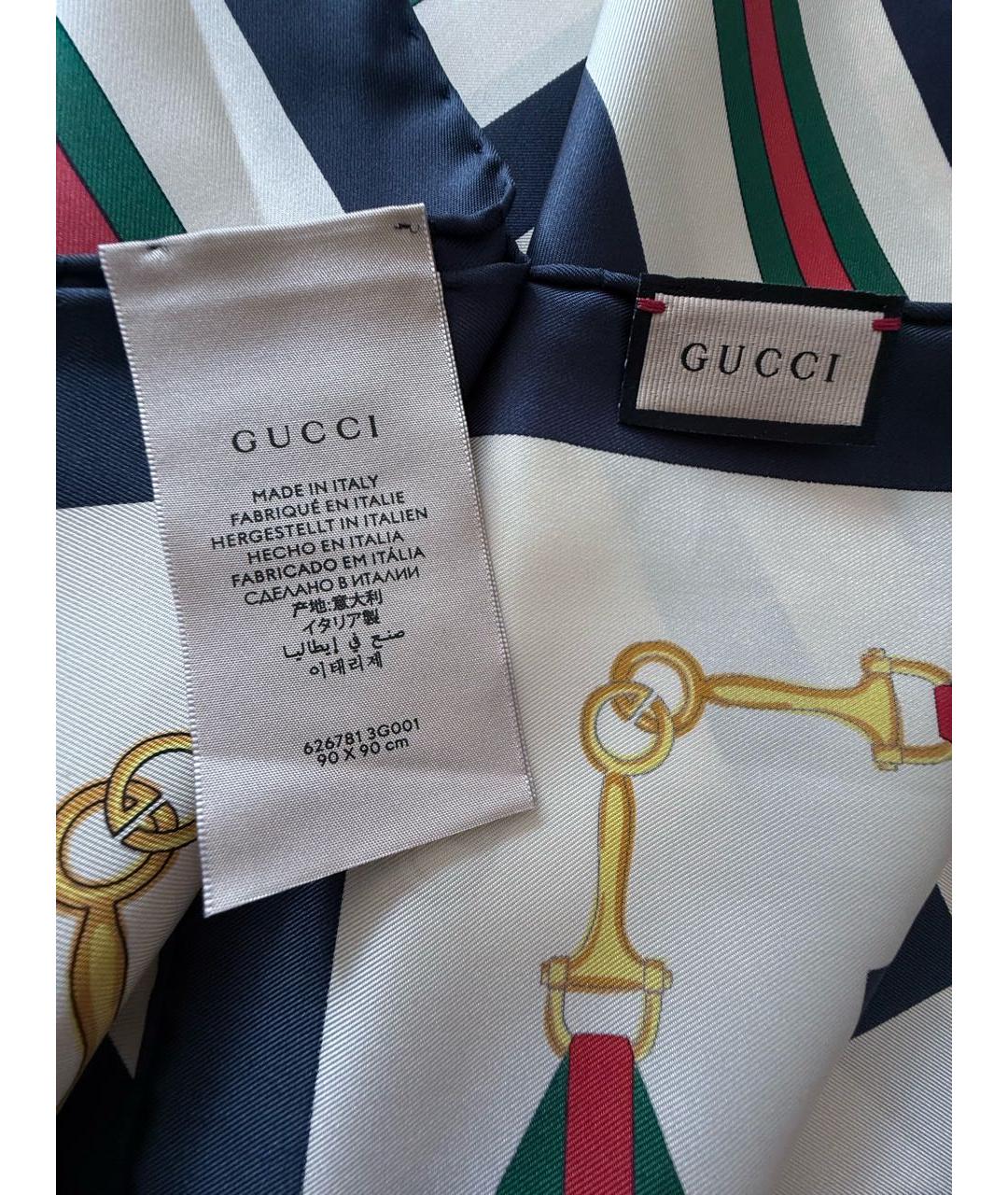 GUCCI Белый шелковый платок, фото 5