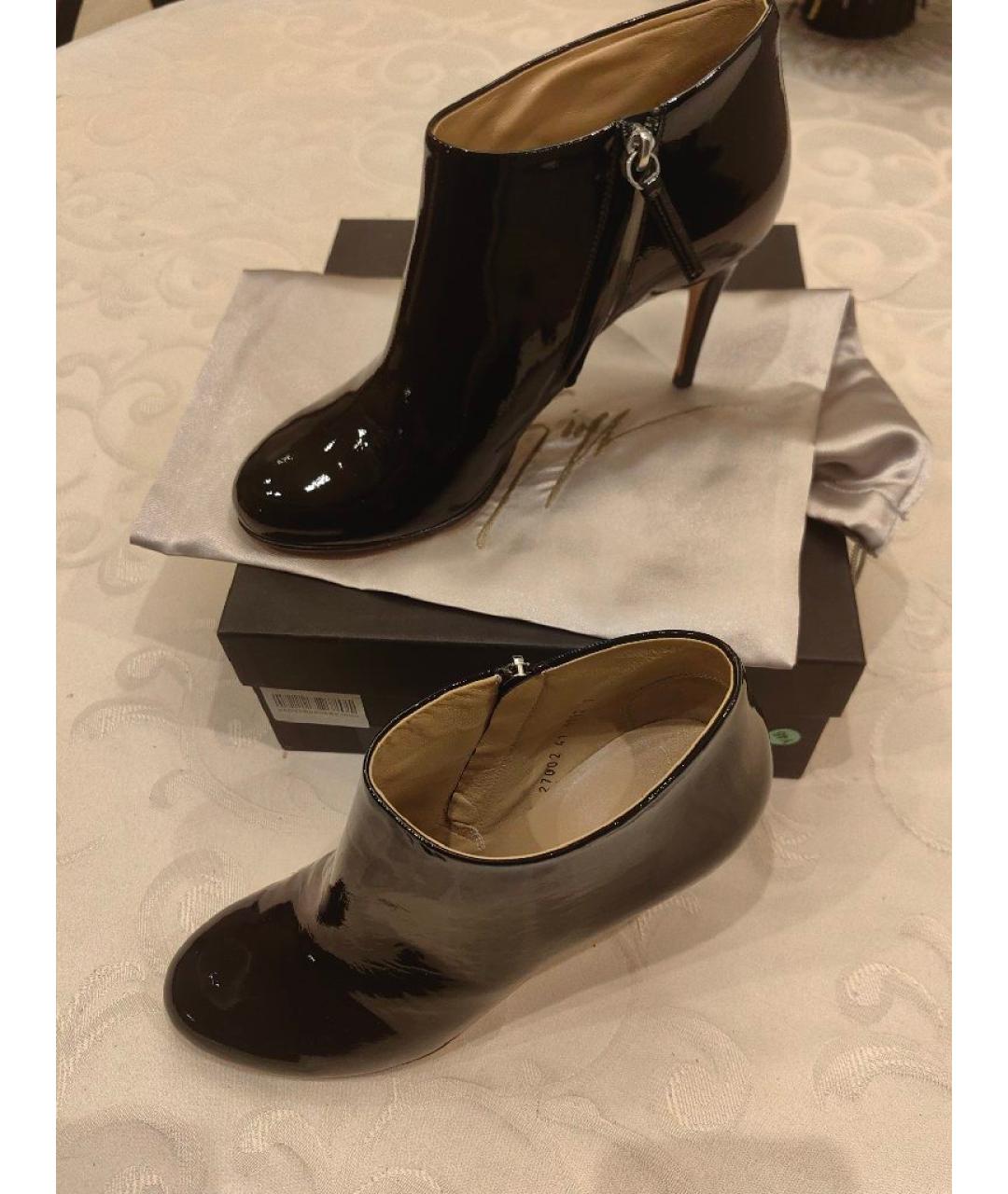 GIUSEPPE ZANOTTI DESIGN Черные ботильоны из лакированной кожи, фото 5