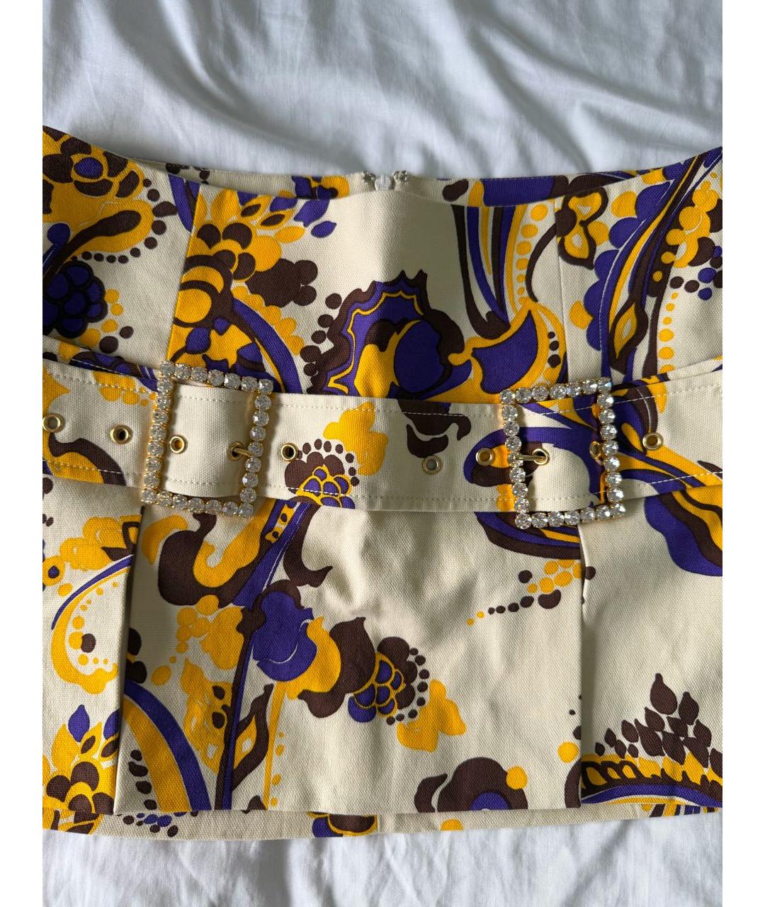 DOLCE&GABBANA Мульти хлопковая юбка мини, фото 2