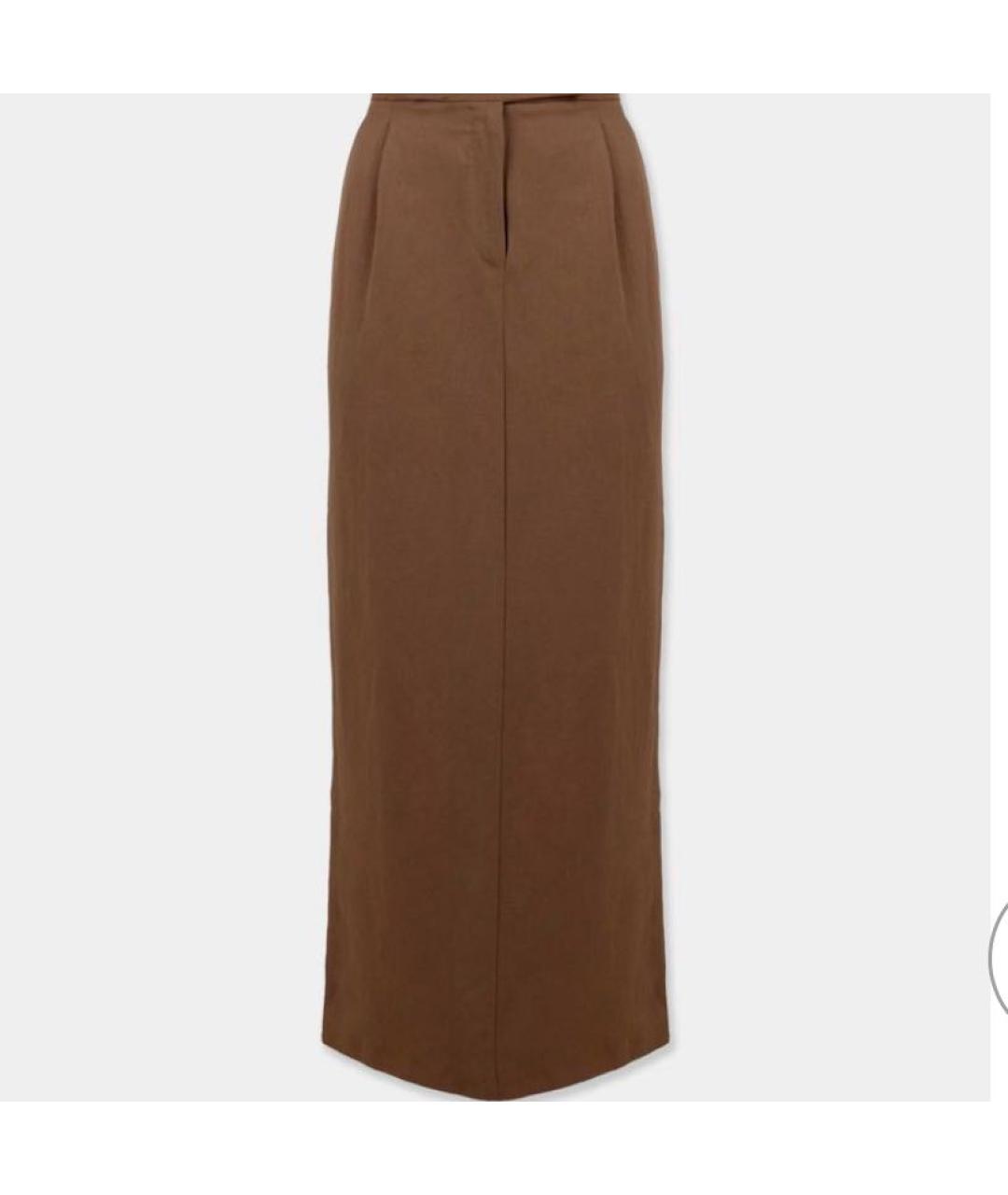 'S MAX MARA Бежевая вискозная юбка макси, фото 7