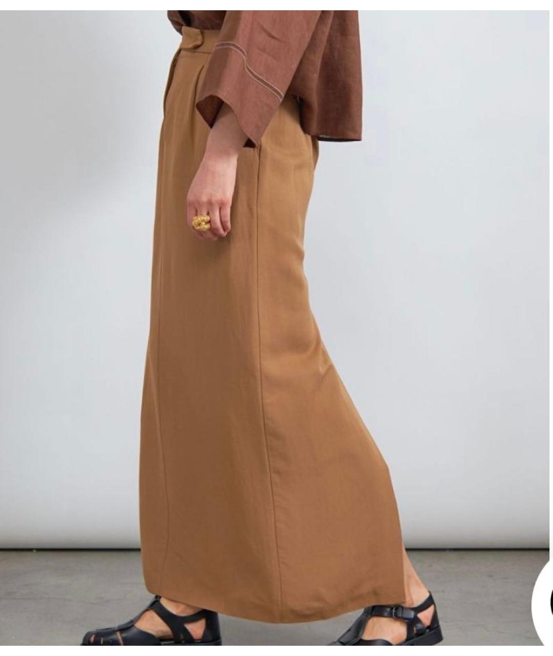 'S MAX MARA Бежевая вискозная юбка макси, фото 6