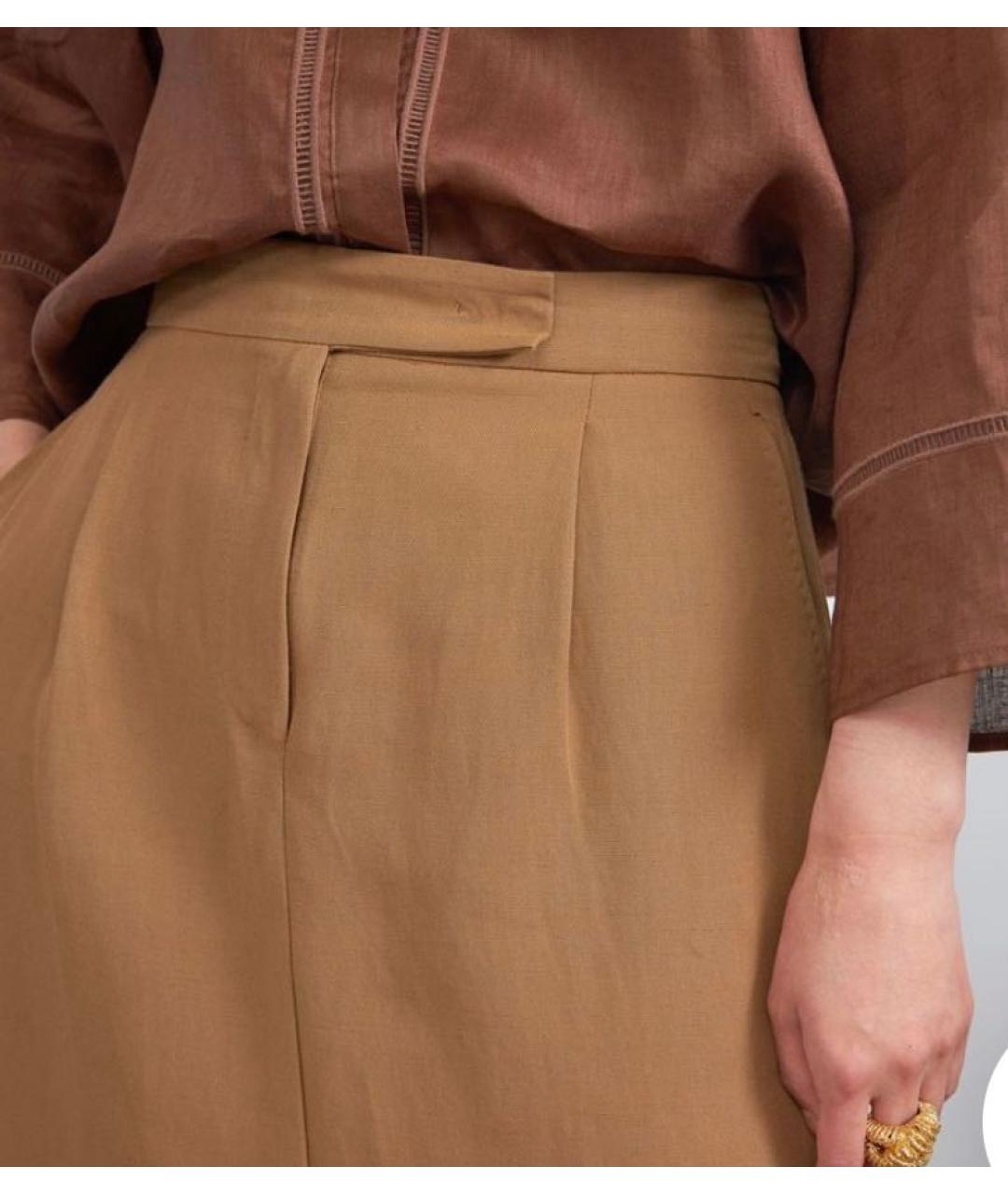 'S MAX MARA Бежевая вискозная юбка макси, фото 4