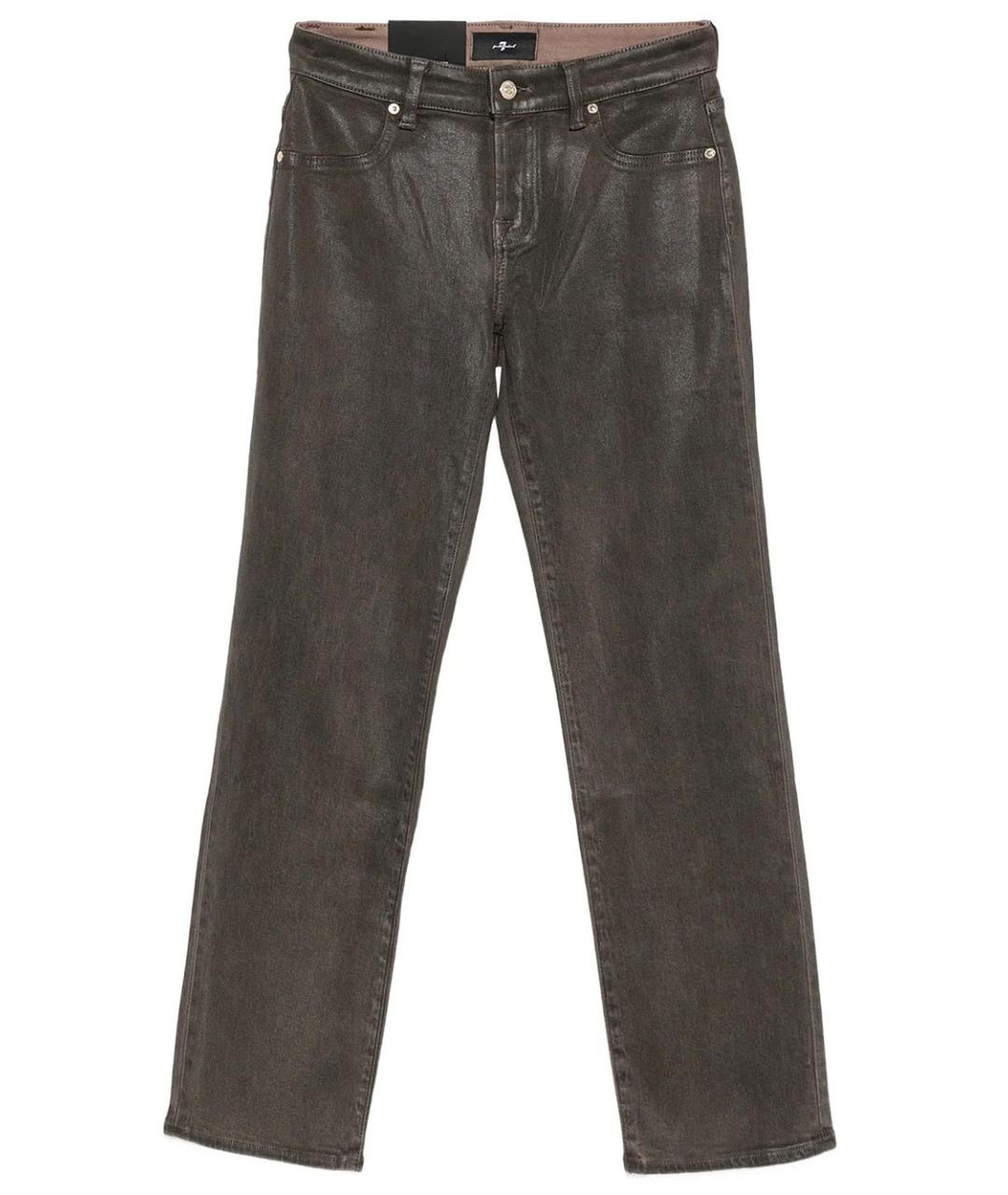 7 FOR ALL MANKIND Коричневые хлопковые прямые джинсы, фото 1