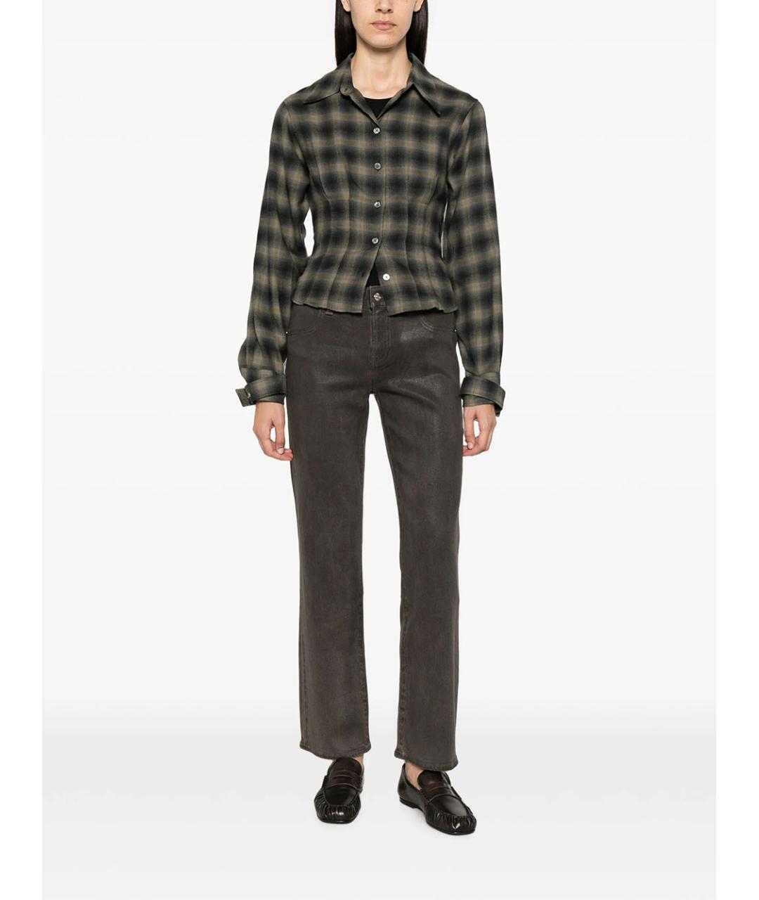 7 FOR ALL MANKIND Коричневые хлопковые прямые джинсы, фото 4