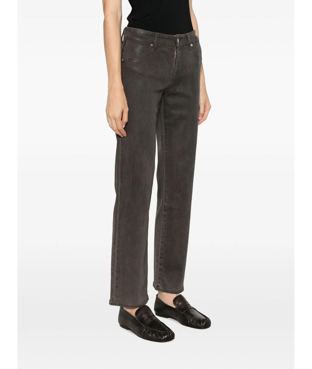 7 FOR ALL MANKIND Коричневые хлопковые прямые джинсы, фото 2