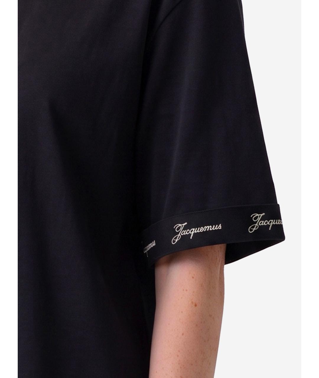 JACQUEMUS Черная хлопковая футболка, фото 5