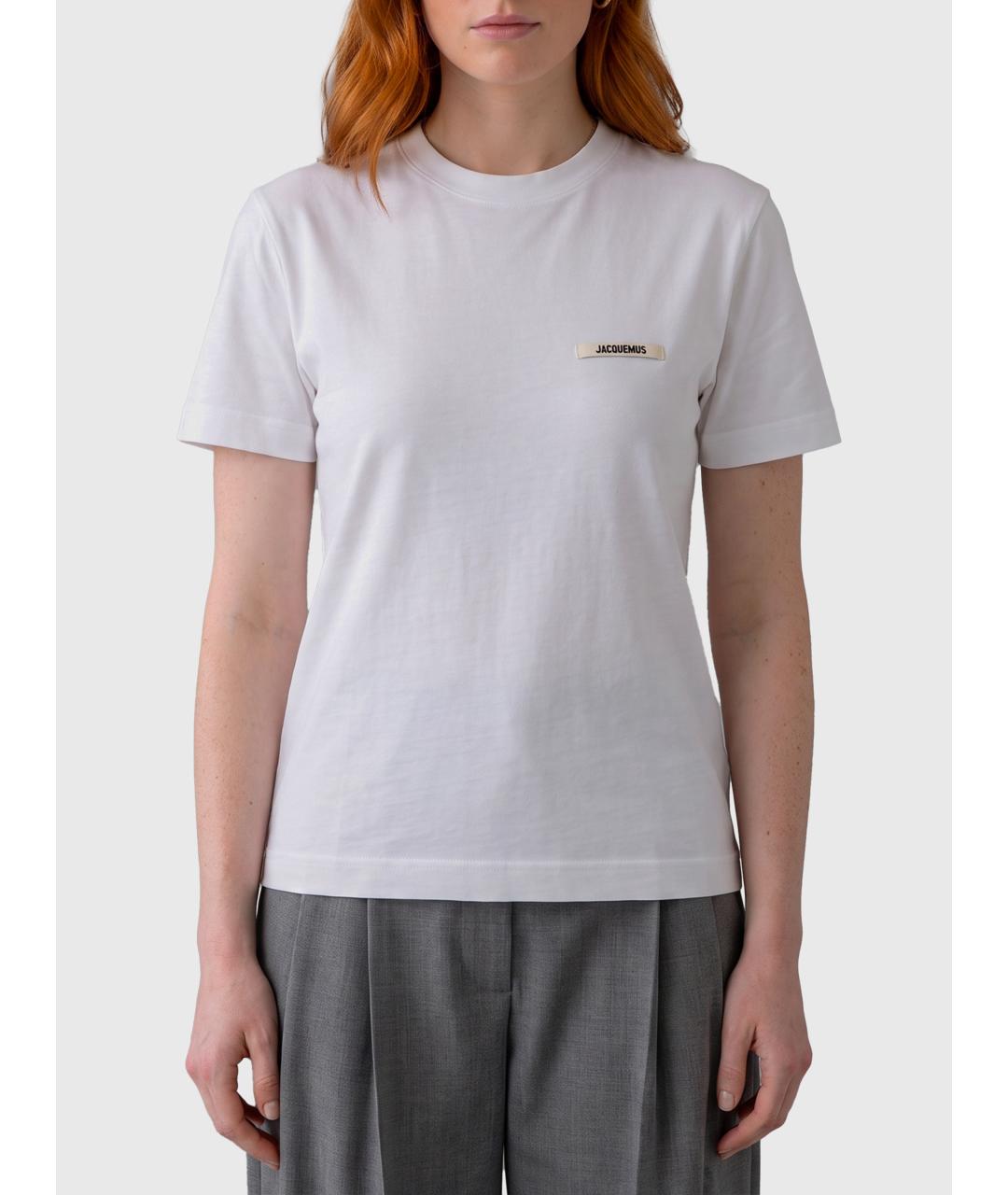 JACQUEMUS Белая хлопковая футболка, фото 1