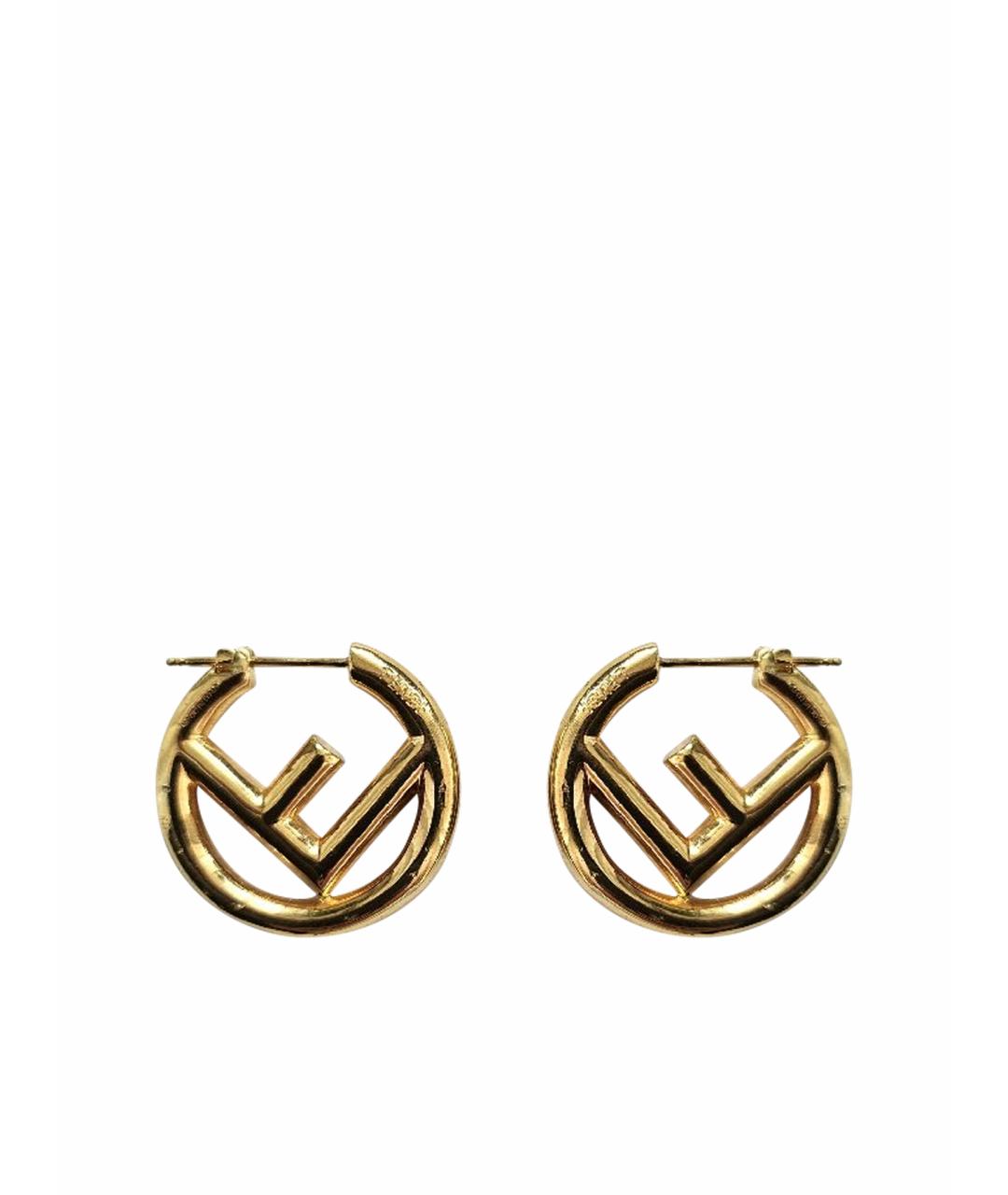 FENDI Золотые нефритовые серьги, фото 1