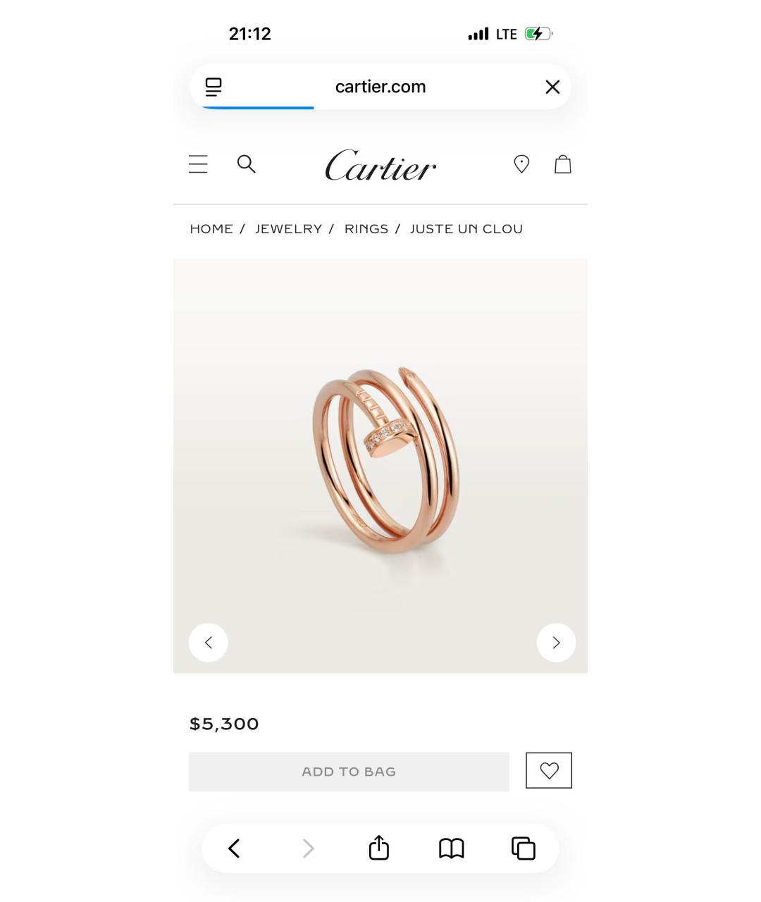 CARTIER Золотое кольцо из розового золота, фото 4