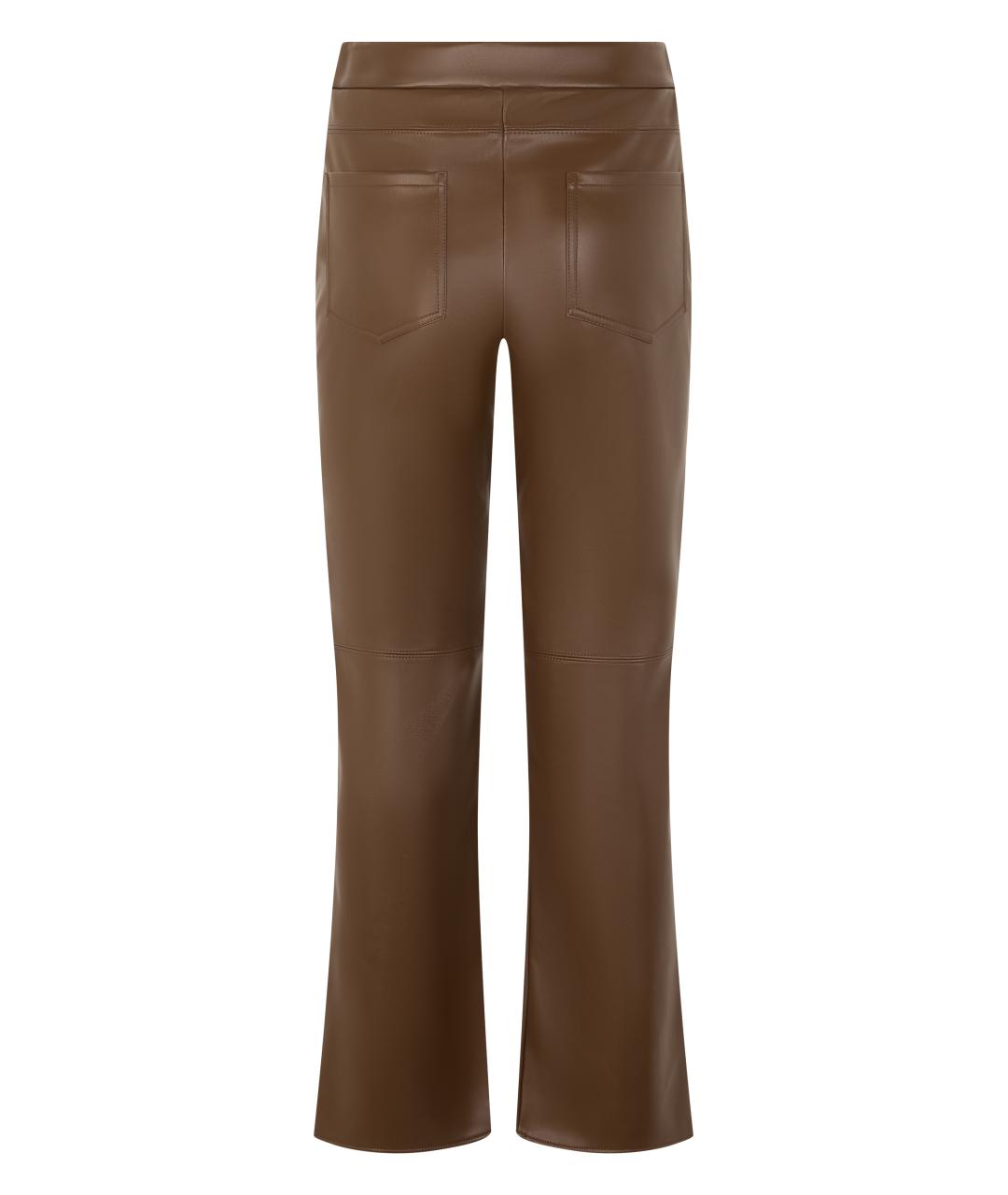 'S MAX MARA Коричневые полиэстеровые прямые брюки, фото 2