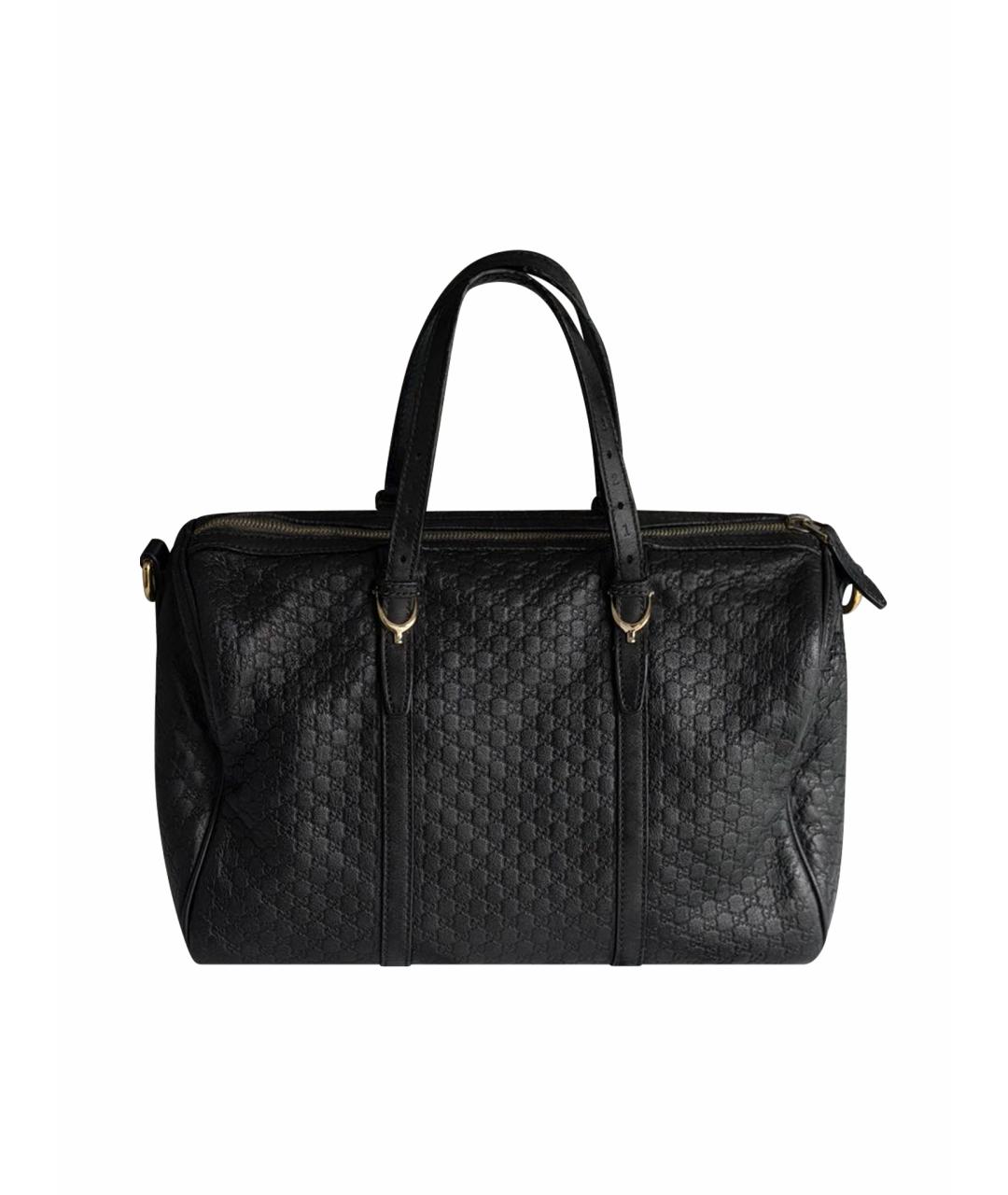 GUCCI Черная кожаная сумка тоут, фото 1