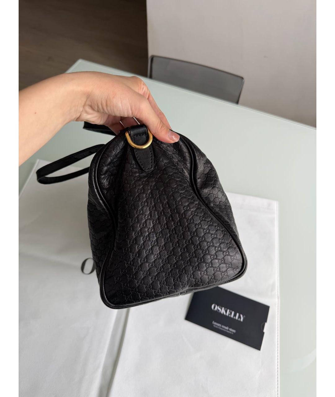 GUCCI Черная кожаная сумка тоут, фото 4