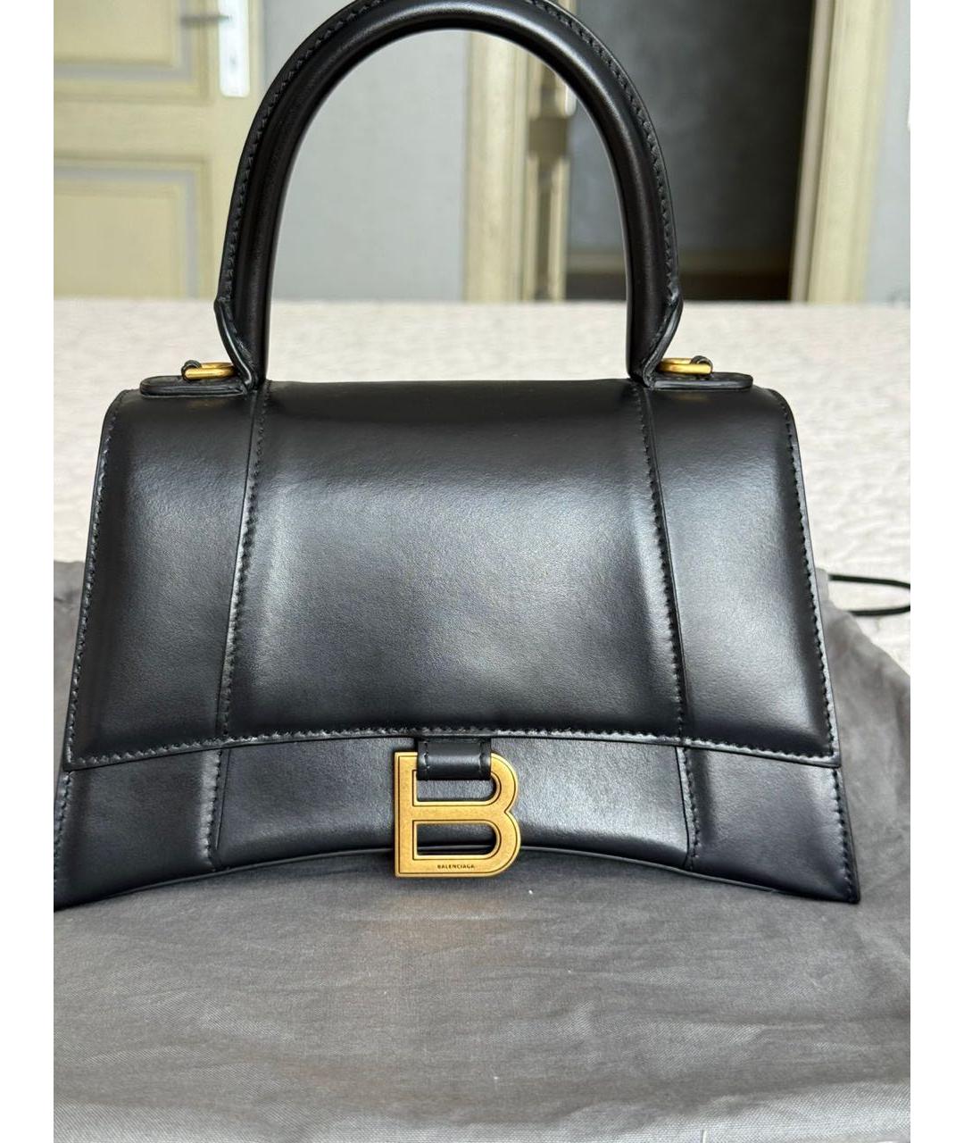 BALENCIAGA Черная кожаная сумка с короткими ручками, фото 4