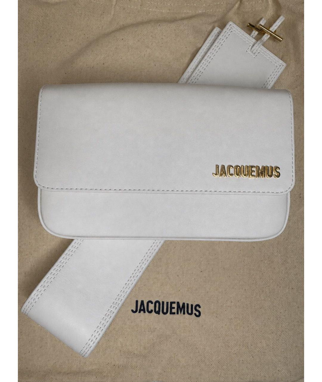 JACQUEMUS Белая кожаная сумка через плечо, фото 8