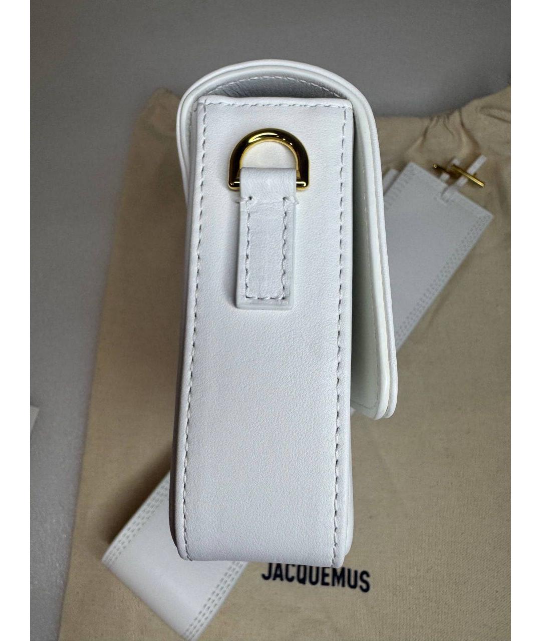 JACQUEMUS Белая кожаная сумка через плечо, фото 5