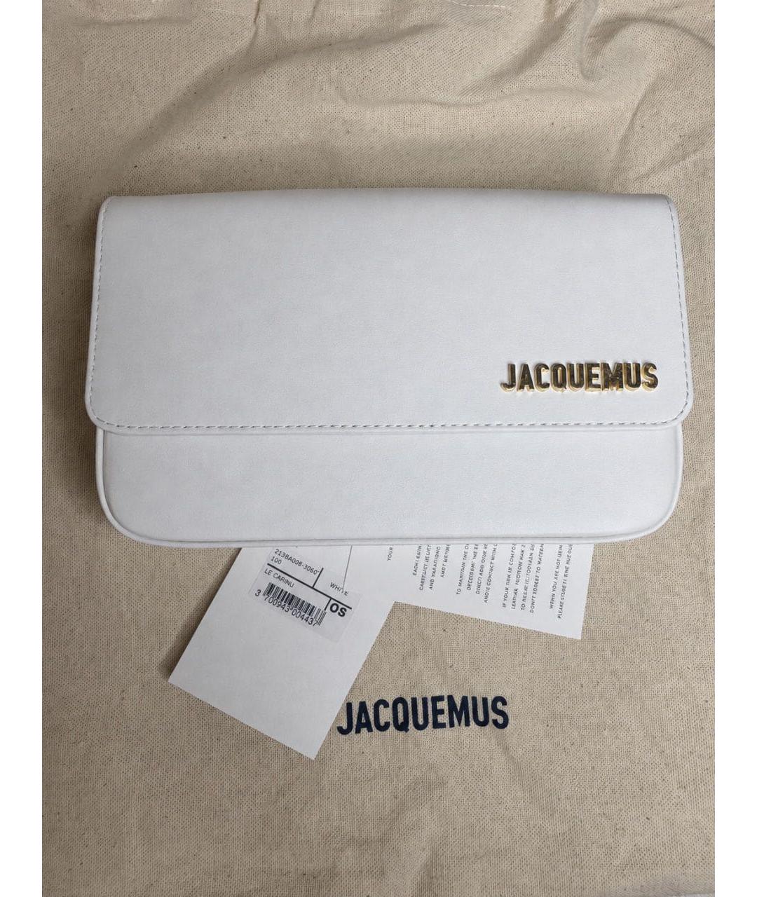 JACQUEMUS Белая кожаная сумка через плечо, фото 9