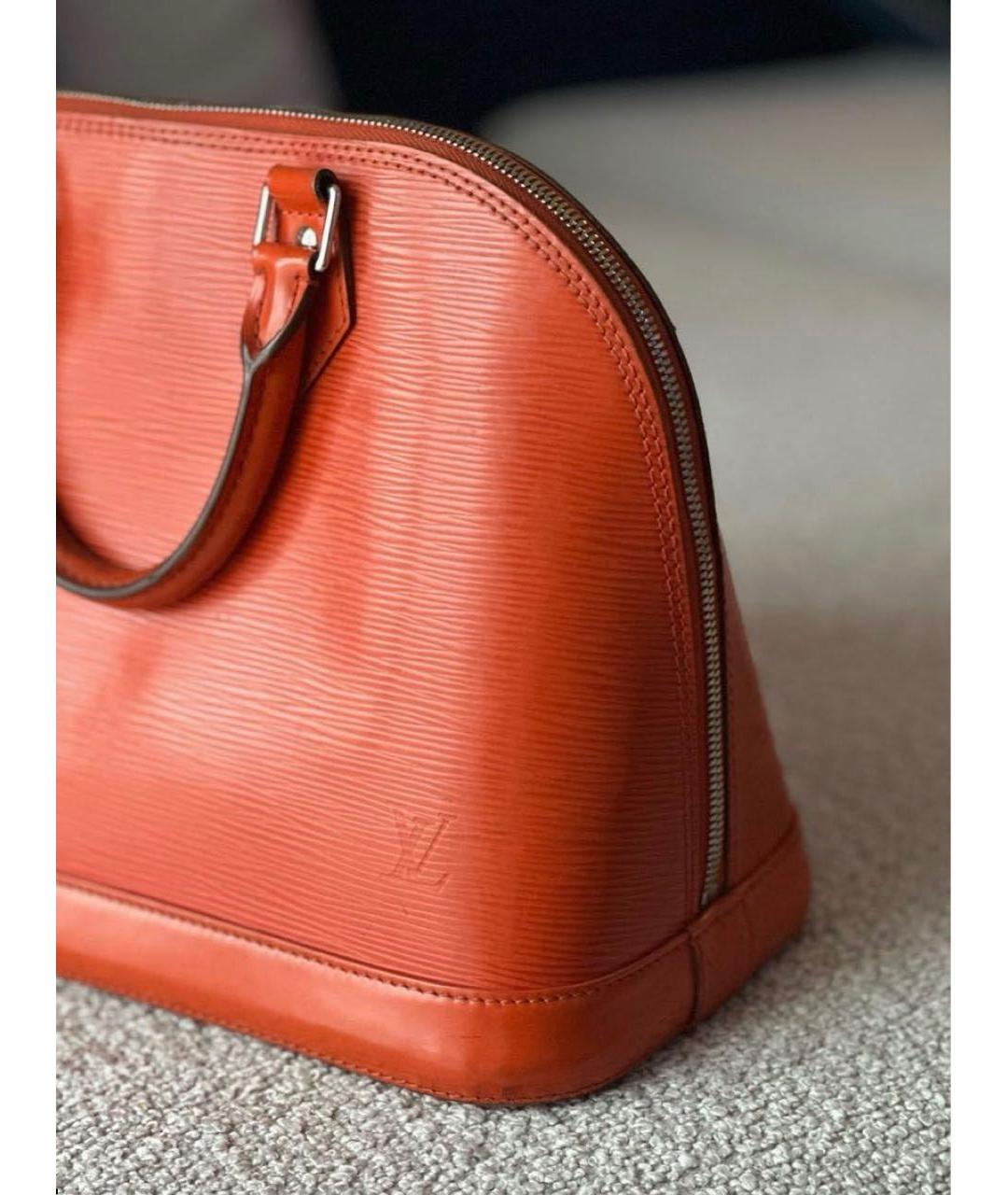 LOUIS VUITTON Оранжевая кожаная сумка с короткими ручками, фото 2