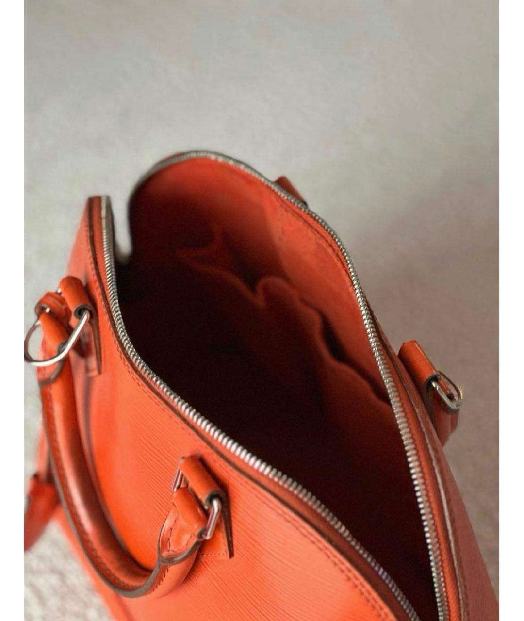 LOUIS VUITTON Оранжевая кожаная сумка с короткими ручками, фото 4