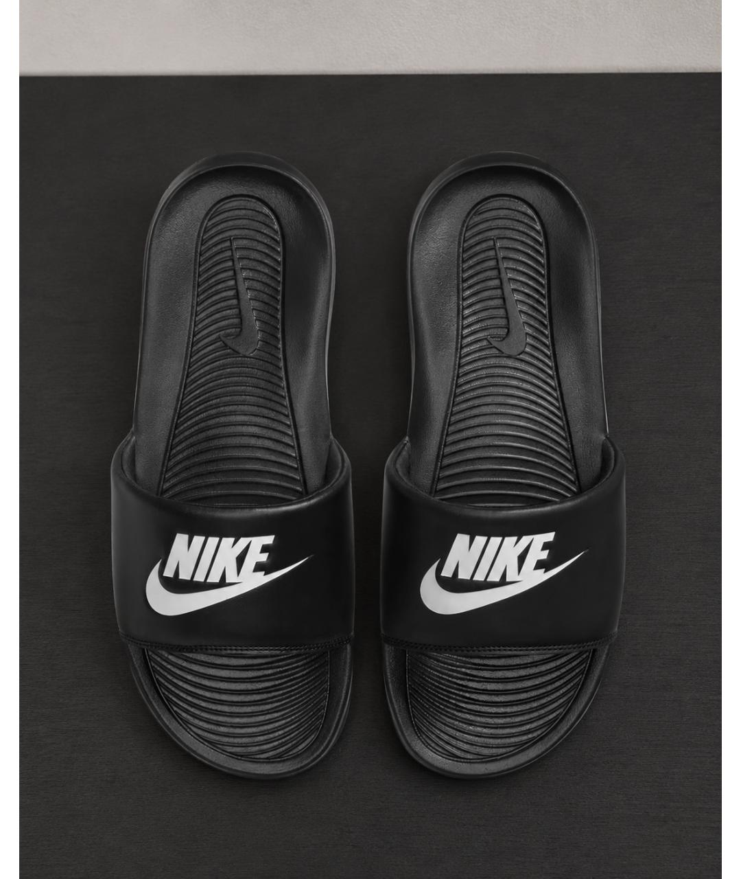 NIKE Черные резиновые шлепанцы, фото 3