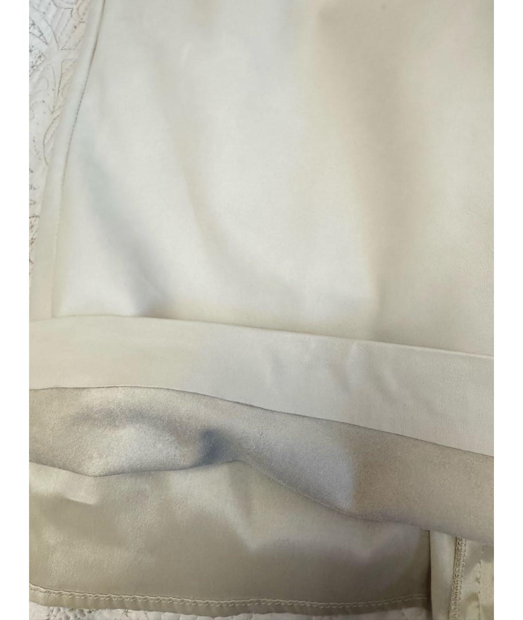 BRUNELLO CUCINELLI Белые кожаные шорты, фото 4
