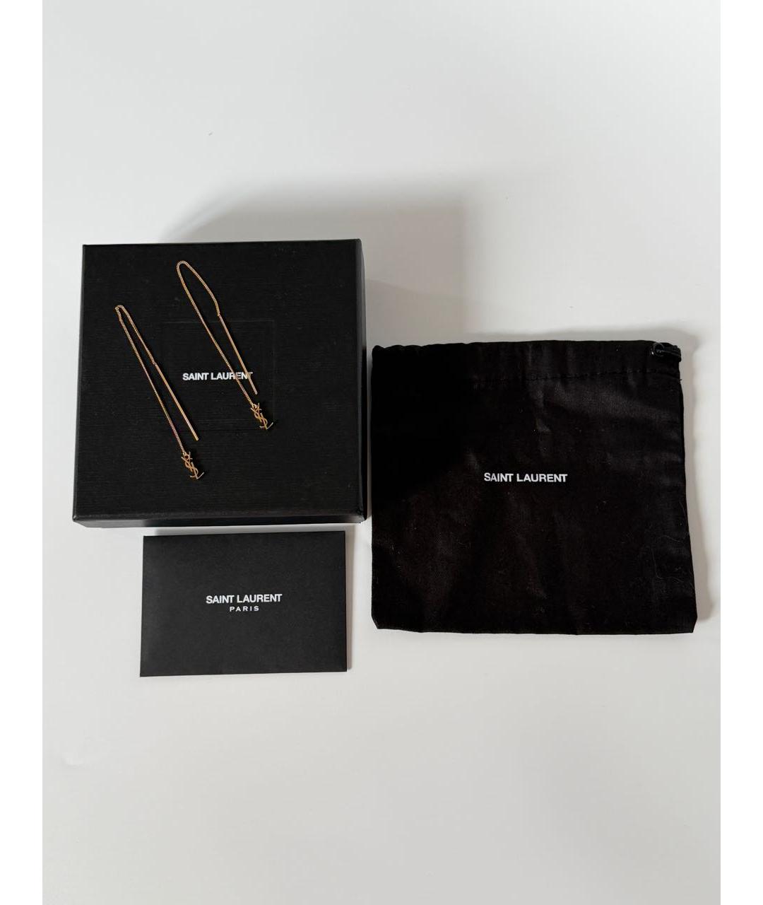 SAINT LAURENT Золотые латунные серьги, фото 4