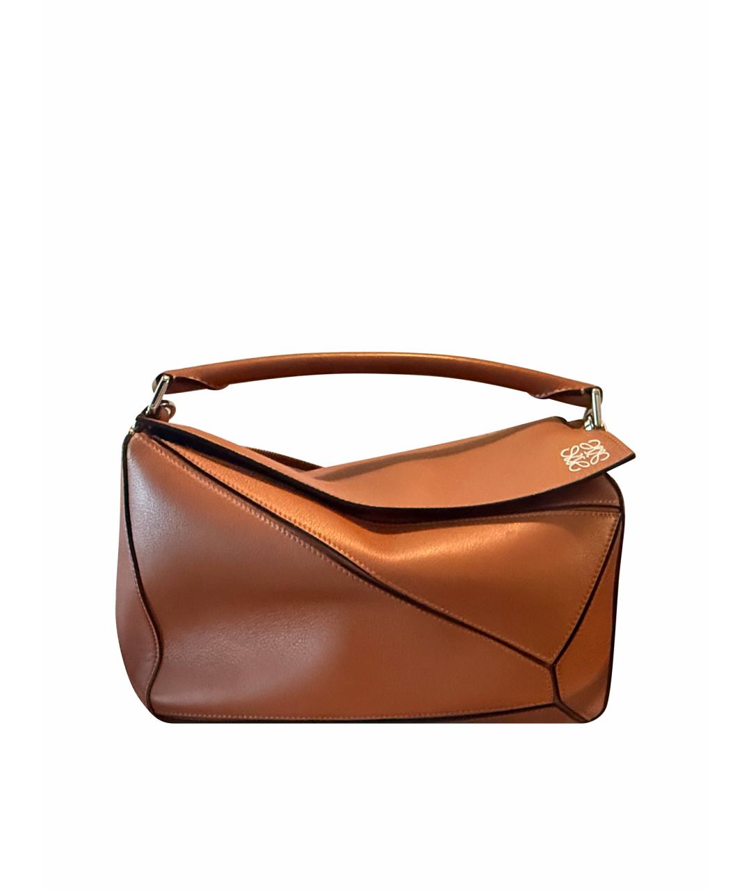 LOEWE Коричневая кожаная сумка через плечо, фото 1