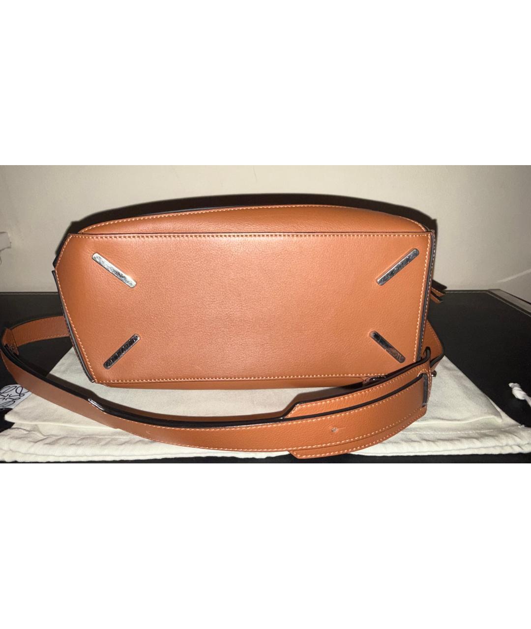 LOEWE Коричневая кожаная сумка через плечо, фото 4