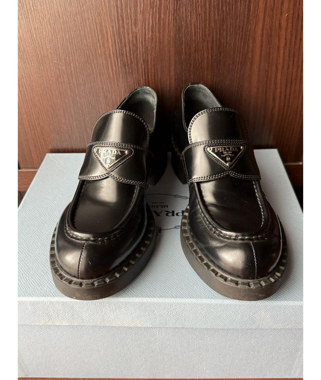 PRADA Черные кожаные лоферы, фото 2