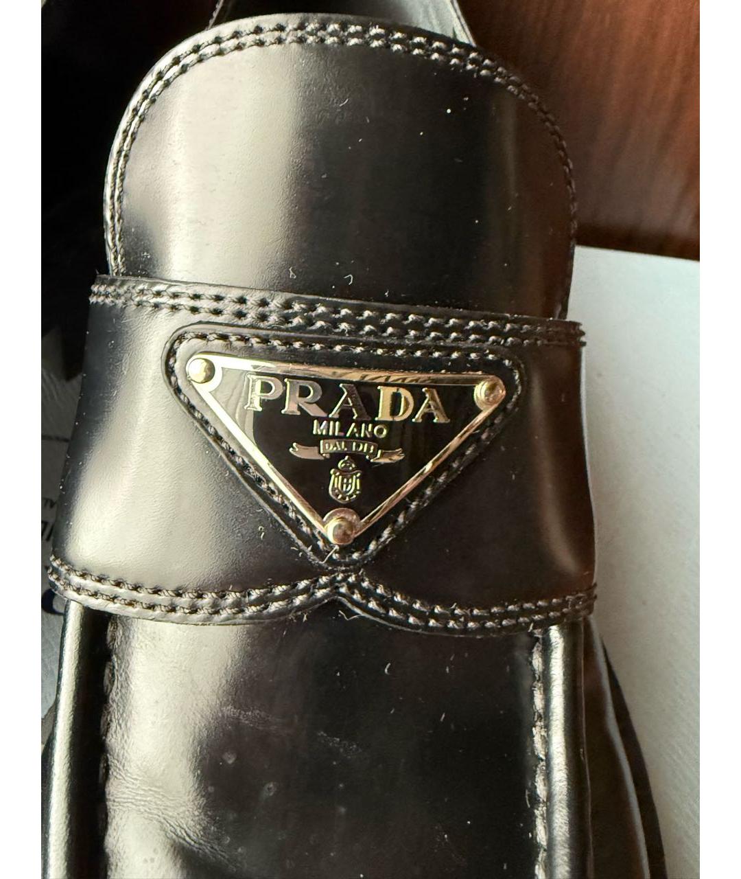 PRADA Черные кожаные лоферы, фото 6