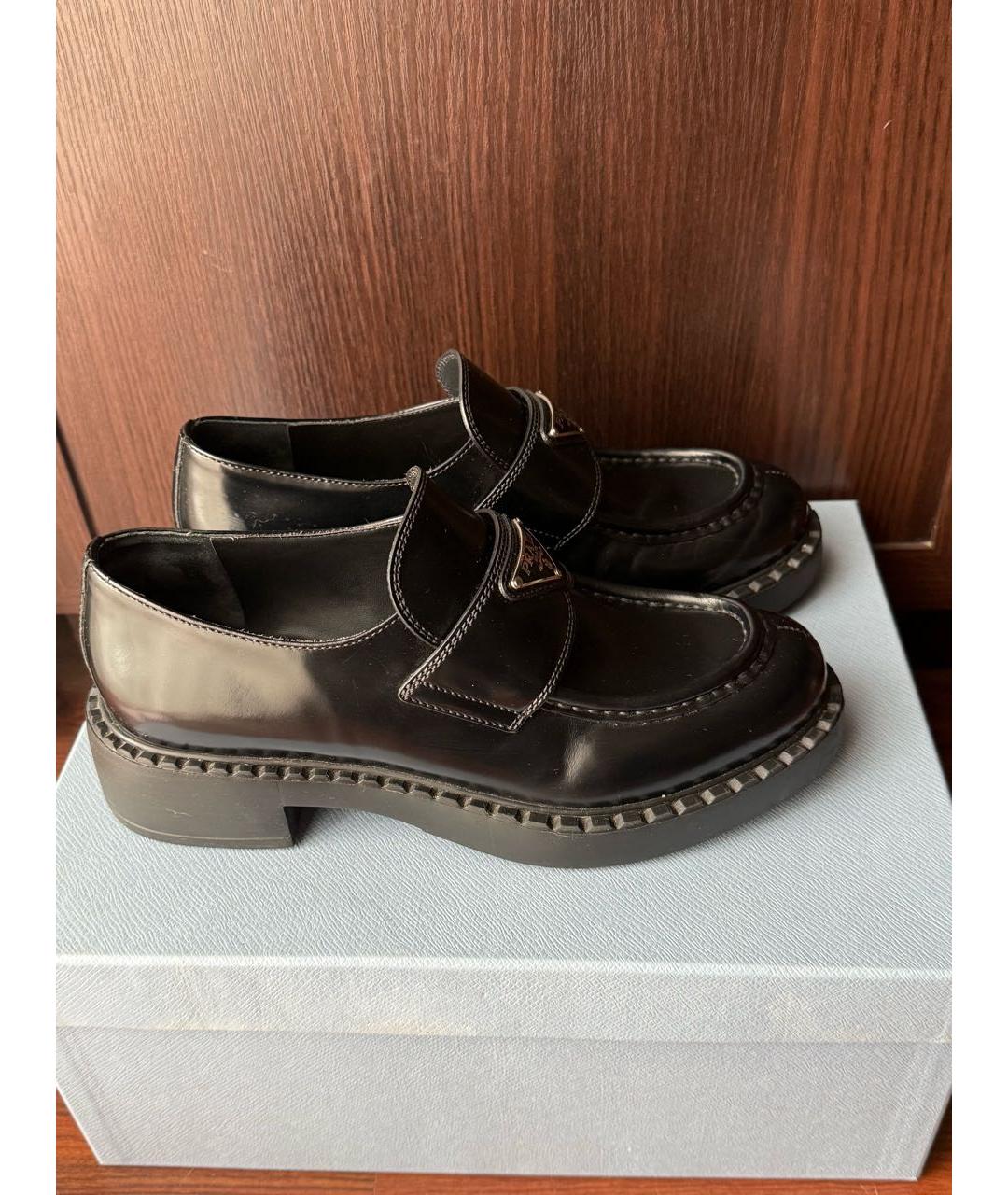PRADA Черные кожаные лоферы, фото 7