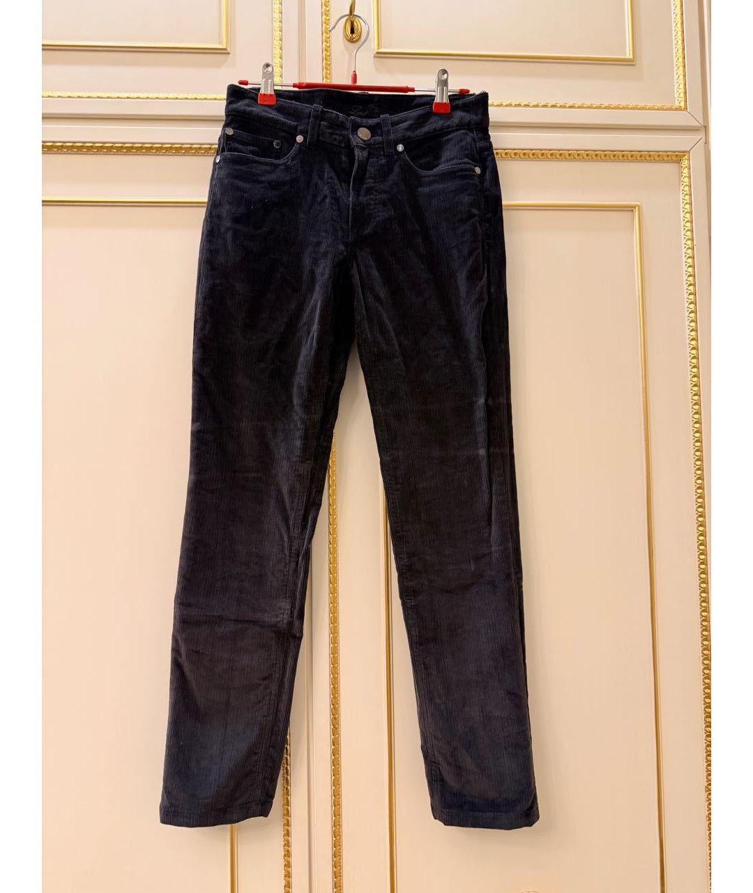 LORO PIANA Антрацитовые велюровые брюки узкие, фото 5
