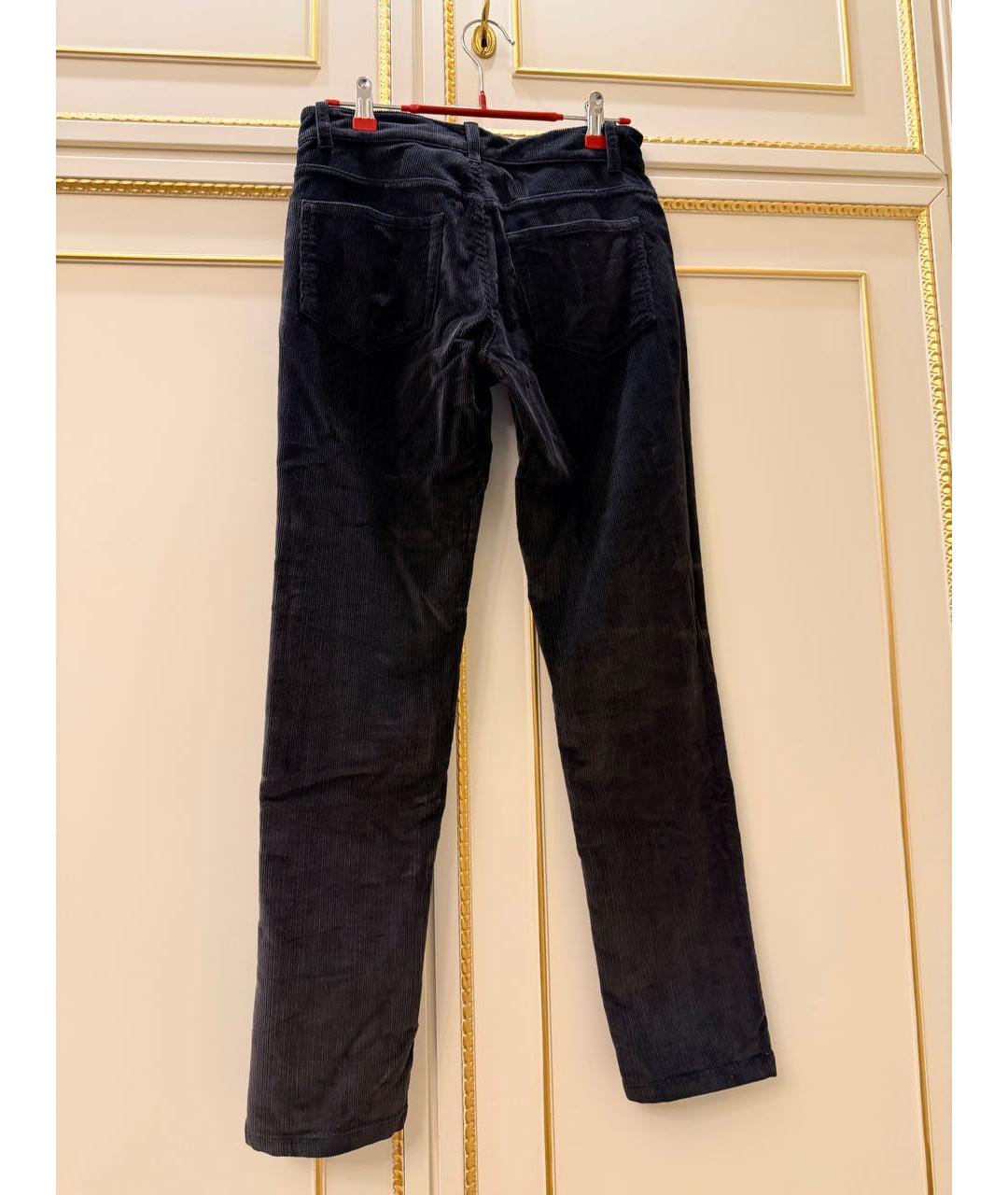 LORO PIANA Антрацитовые велюровые брюки узкие, фото 2