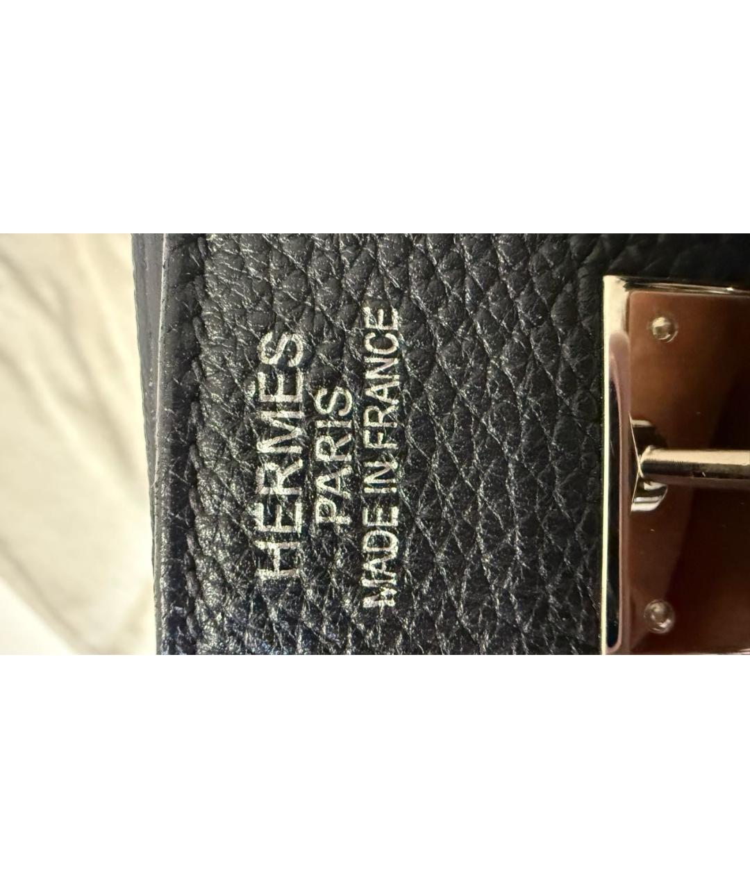 HERMES Черная кожаная сумка с короткими ручками, фото 3