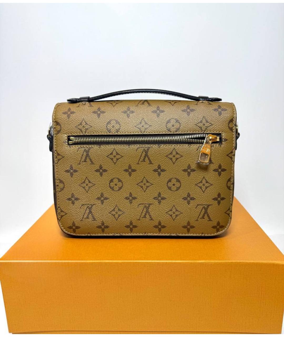 LOUIS VUITTON Бежевая кожаная сумка через плечо, фото 3