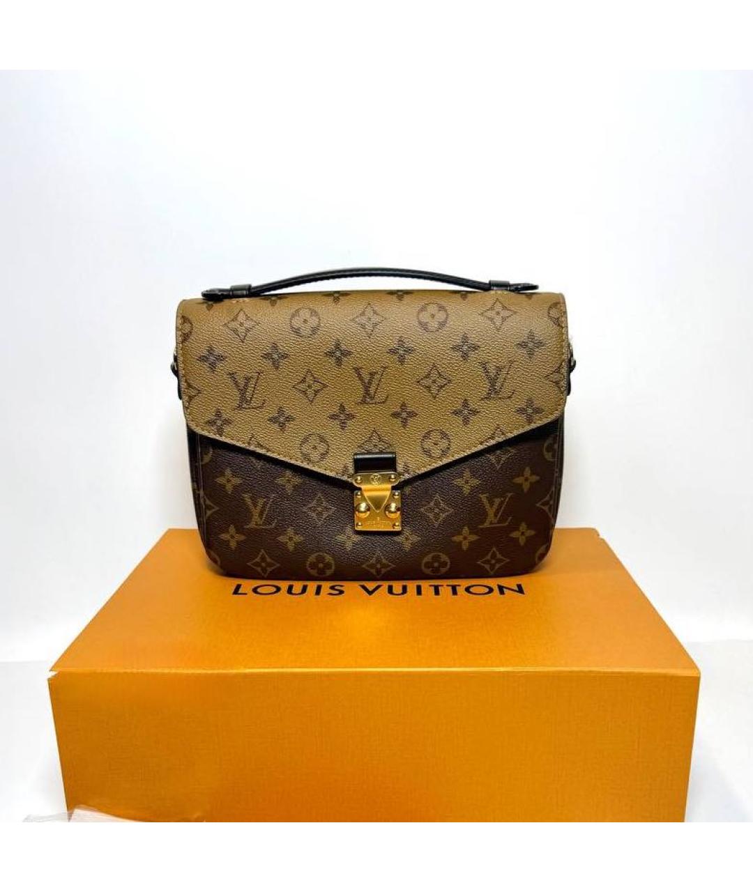 LOUIS VUITTON Бежевая кожаная сумка через плечо, фото 5
