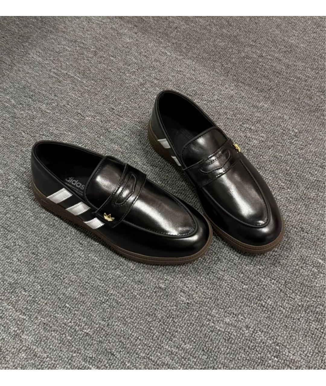 ADIDAS Черные кожаные лоферы, фото 6