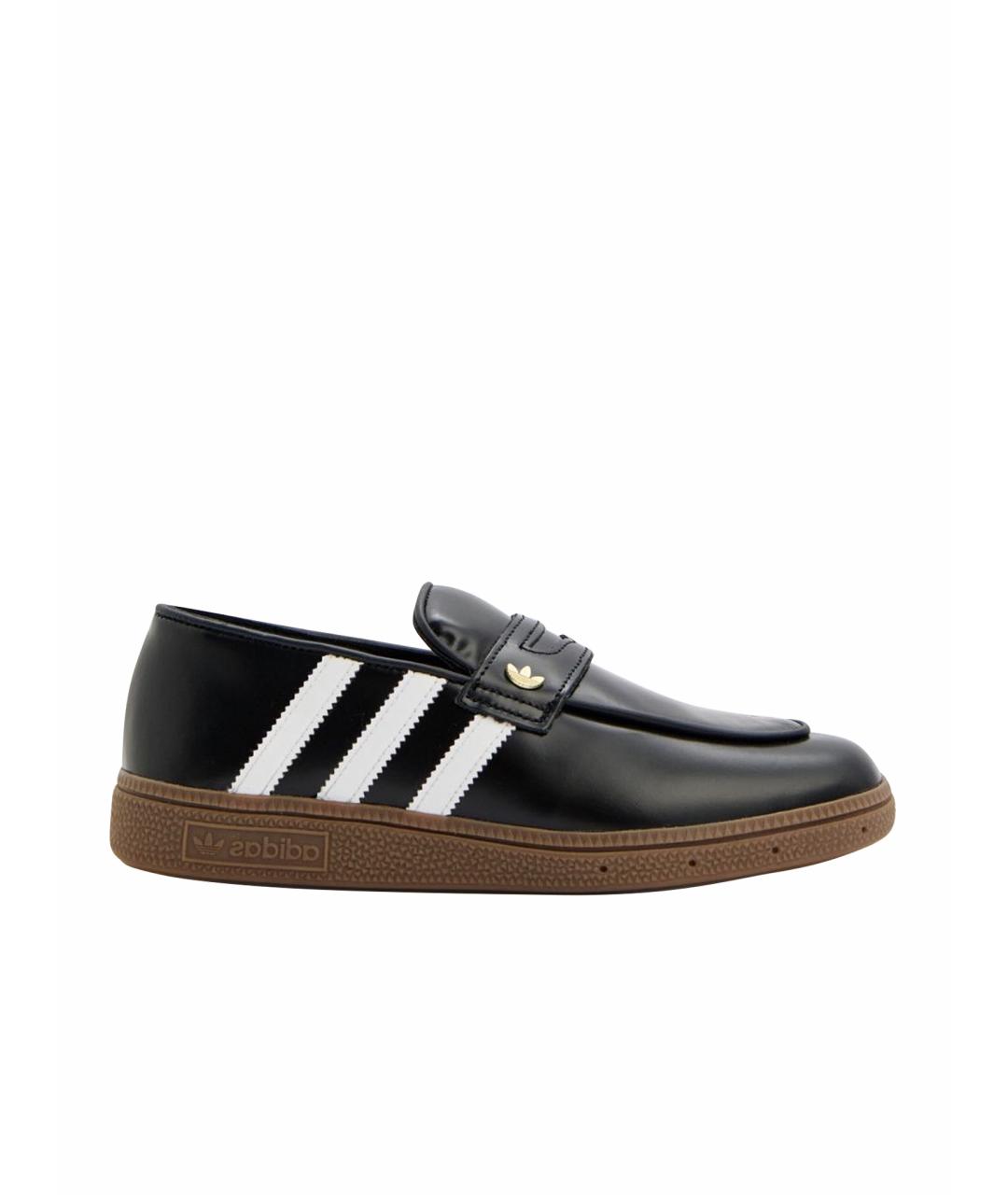ADIDAS Черные кожаные лоферы, фото 1