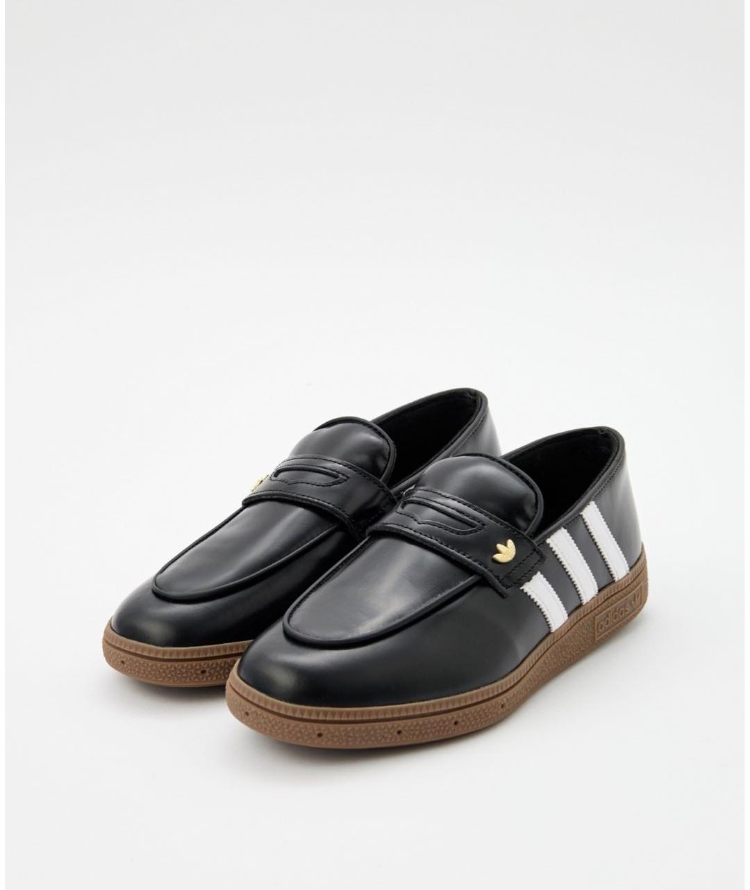 ADIDAS Черные кожаные лоферы, фото 2