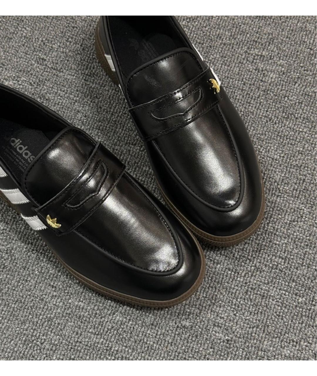 ADIDAS Черные кожаные лоферы, фото 7