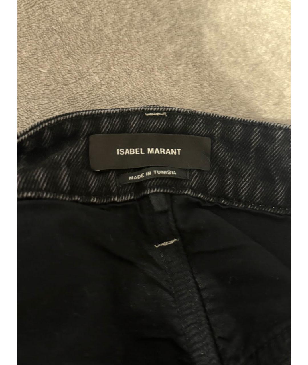 ISABEL MARANT Антрацитовые хлопковые прямые джинсы, фото 3
