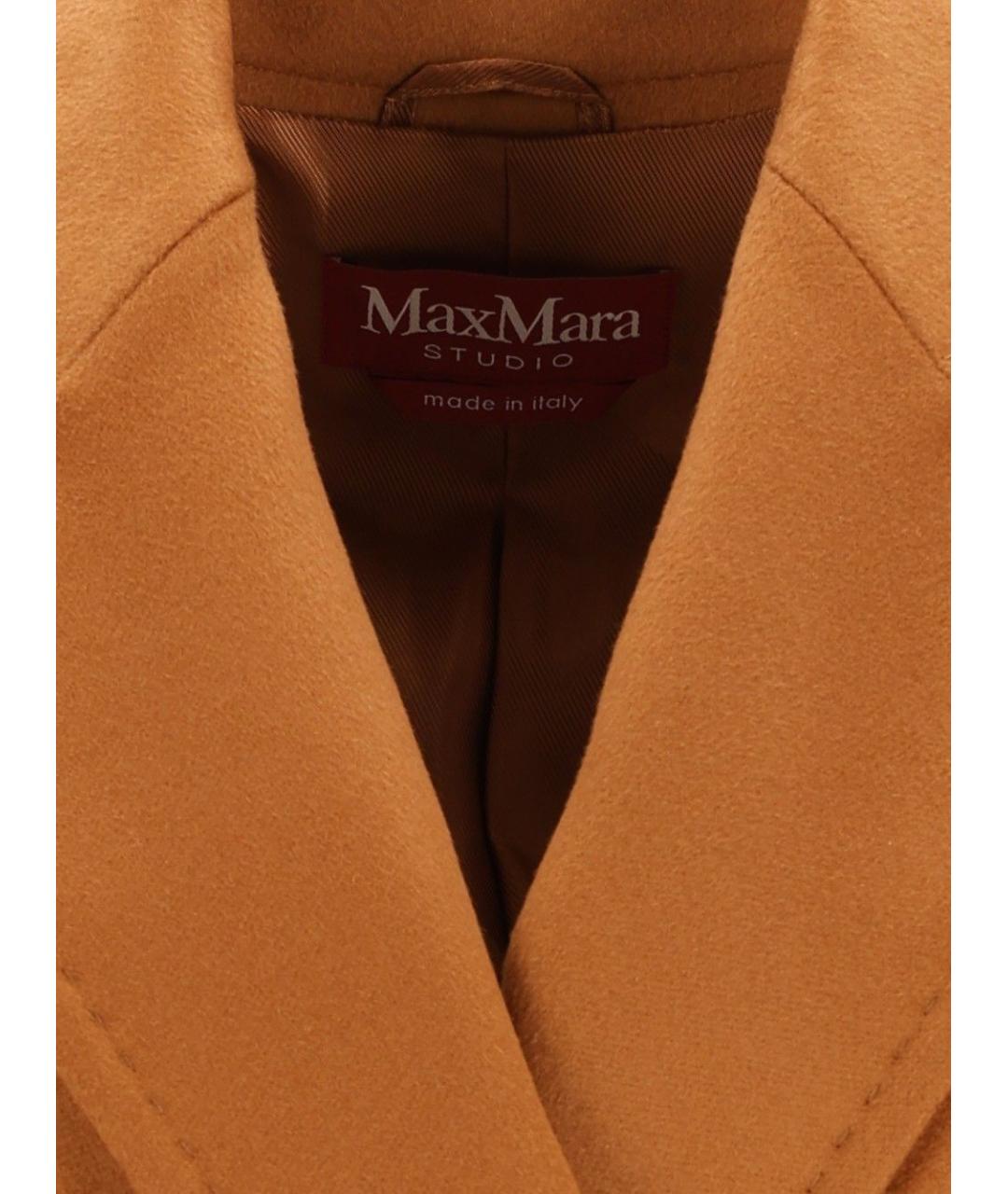 MAX MARA STUDIO Коричневое шерстяное пальто, фото 4