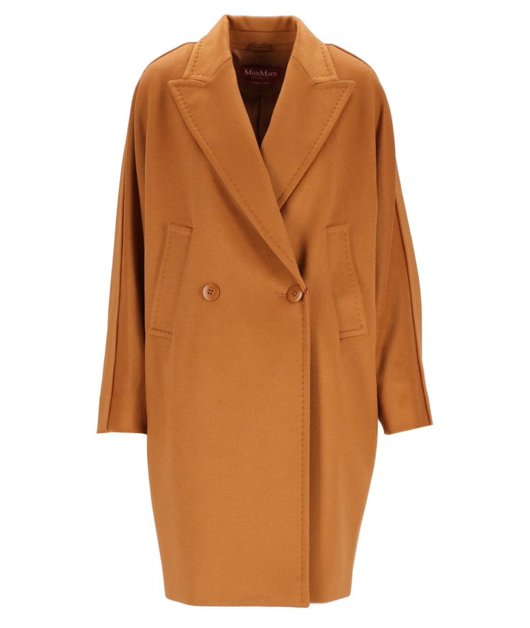 MAX MARA STUDIO Коричневое шерстяное пальто, фото 1