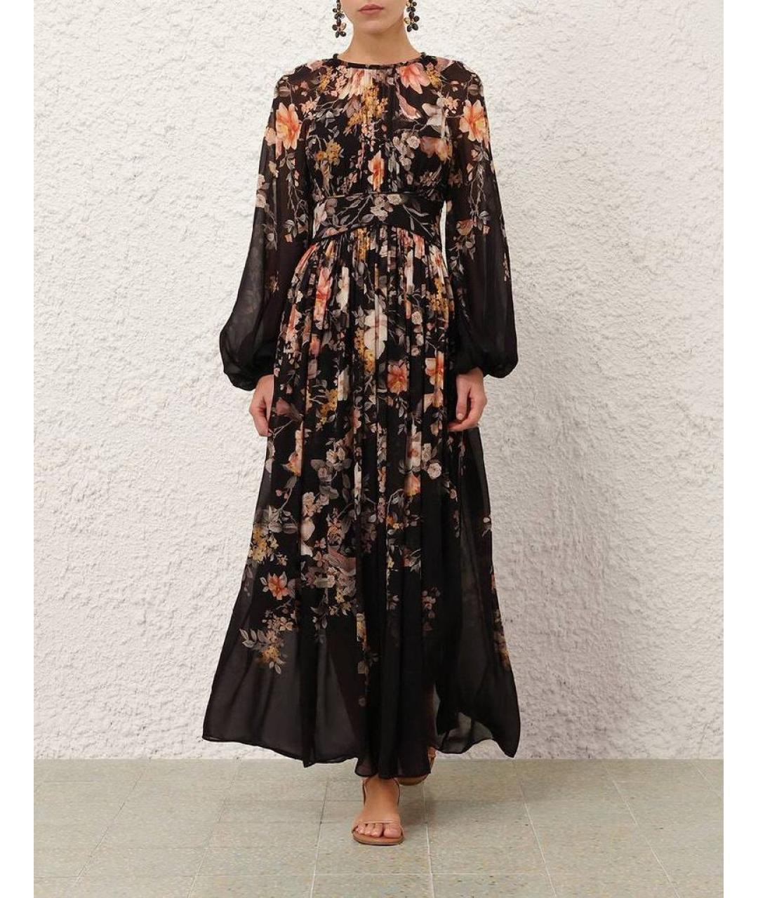 ZIMMERMANN Черное шелковое повседневное платье, фото 3